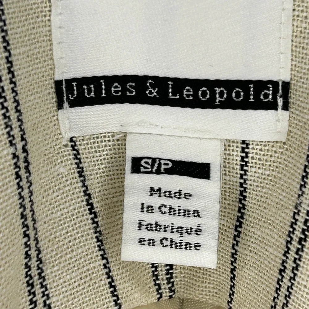 Jules & Leopold Linen Blend Pinstripe Blazer Cream Small NWOT Career Preppy Work